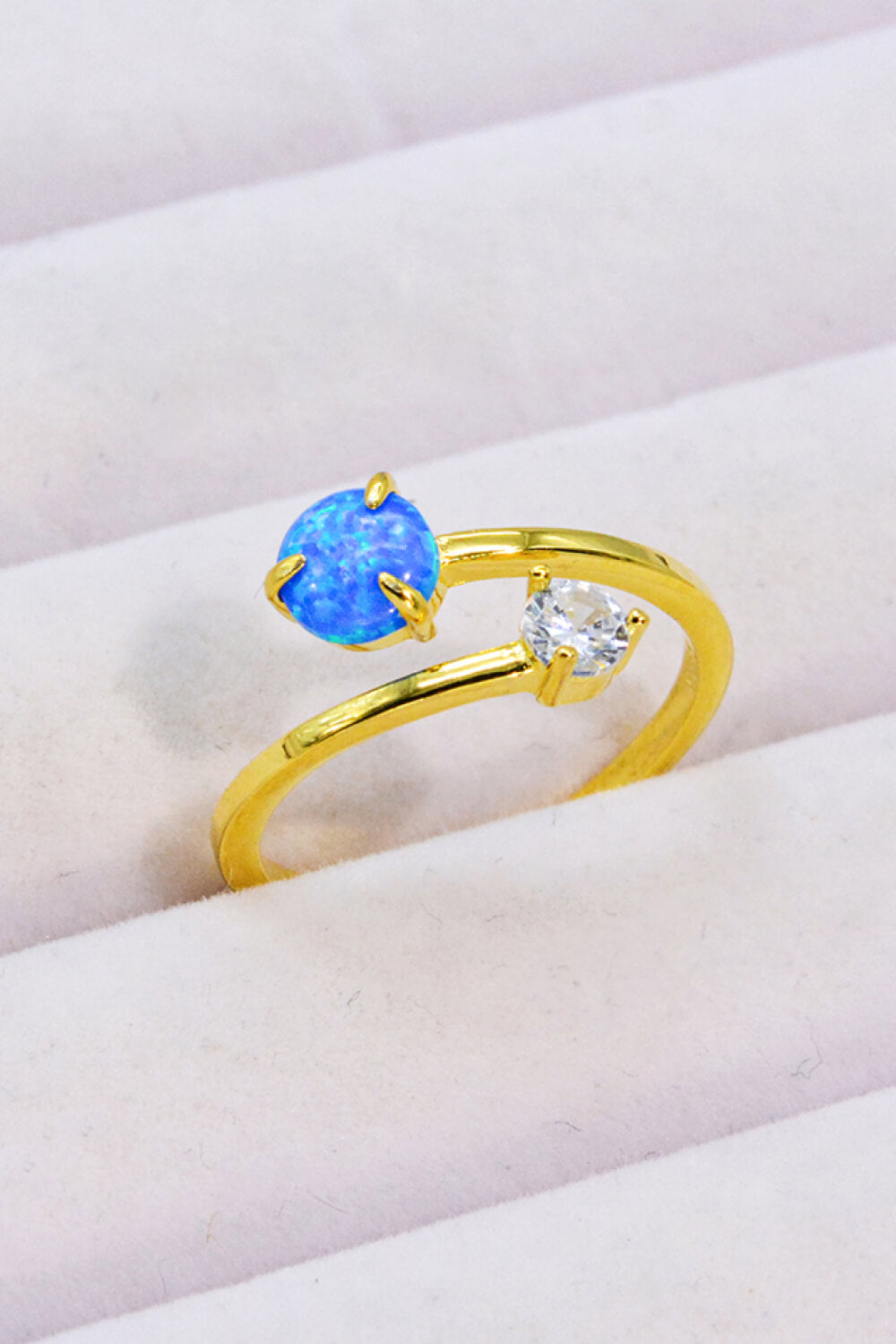 Opal and Zircon Open Ring-Teresa&#39;s Fashionista LLC