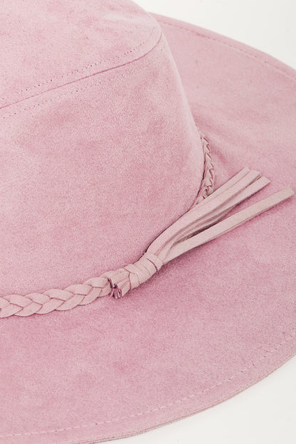 Fame Braided Faux Suede Hat-Teresa&#39;s Fashionista LLC