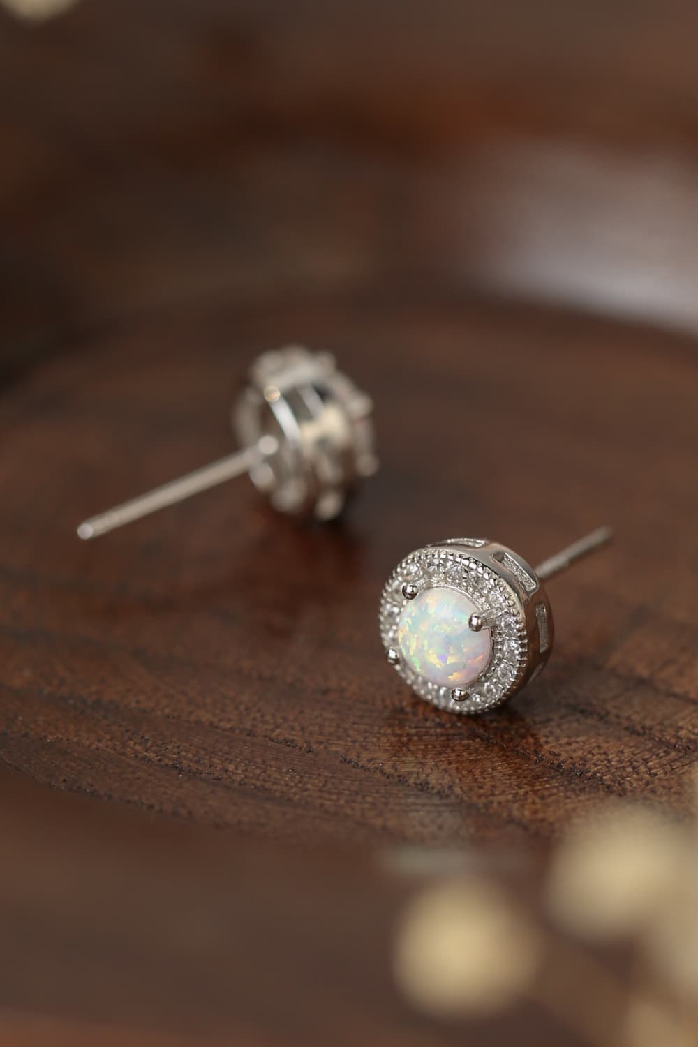 Opal 4-Prong Round Stud Earrings-Teresa&#39;s Fashionista LLC