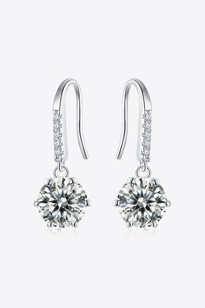 6-Prong Moissanite Drop Earrings-Teresa&#39;s Fashionista LLC