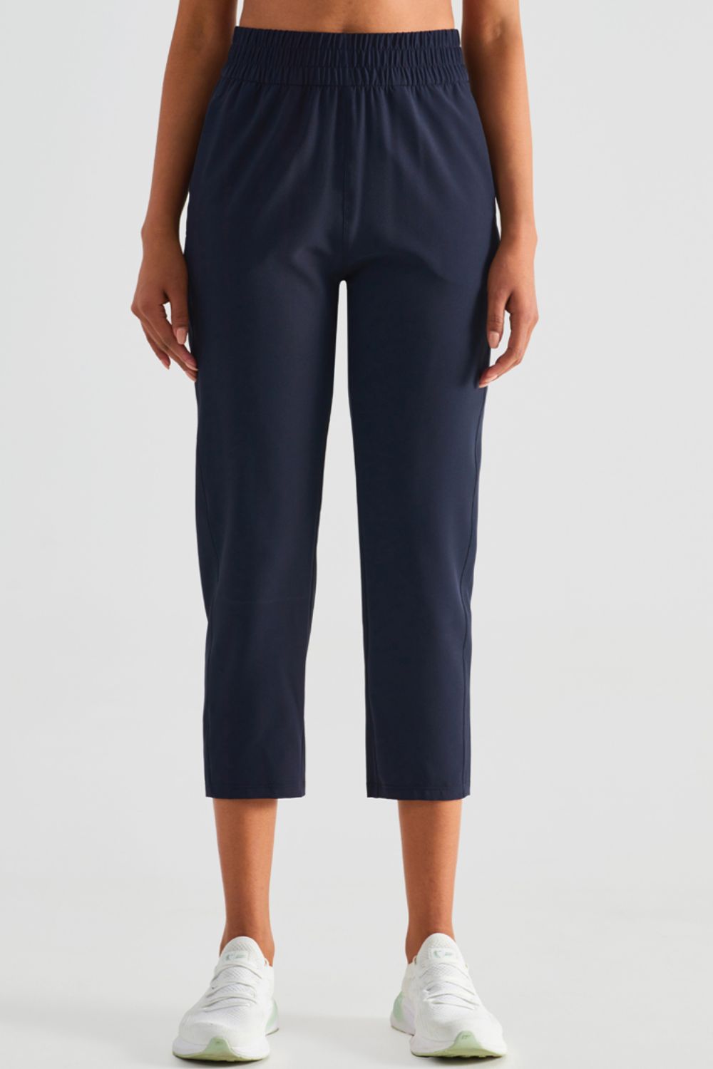 Elastic Waist Cropped Sports Pants-Teresa&#39;s Fashionista LLC