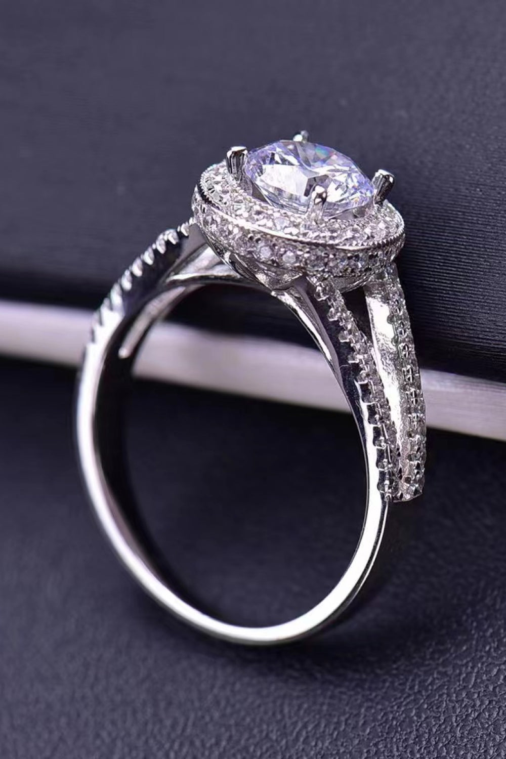 Shiny and Chic 1 Carat Moissanite Ring-Teresa&#39;s Fashionista LLC