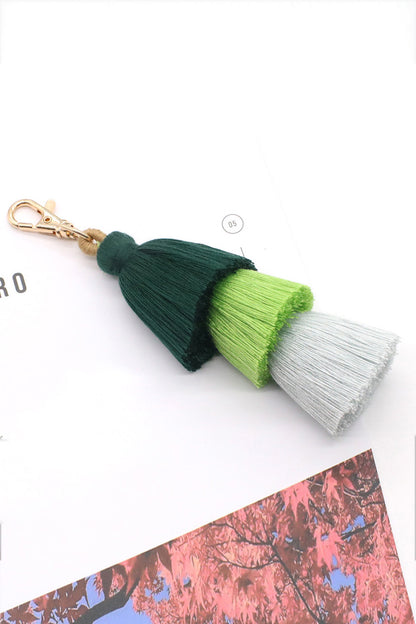 Assorted 4-Pack Multicolored Fringe Keychain-Teresa&#39;s Fashionista LLC