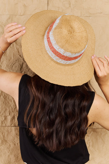 Fame Protect Me Vivid Glow Straw Sun Hat-Teresa&#39;s Fashionista LLC