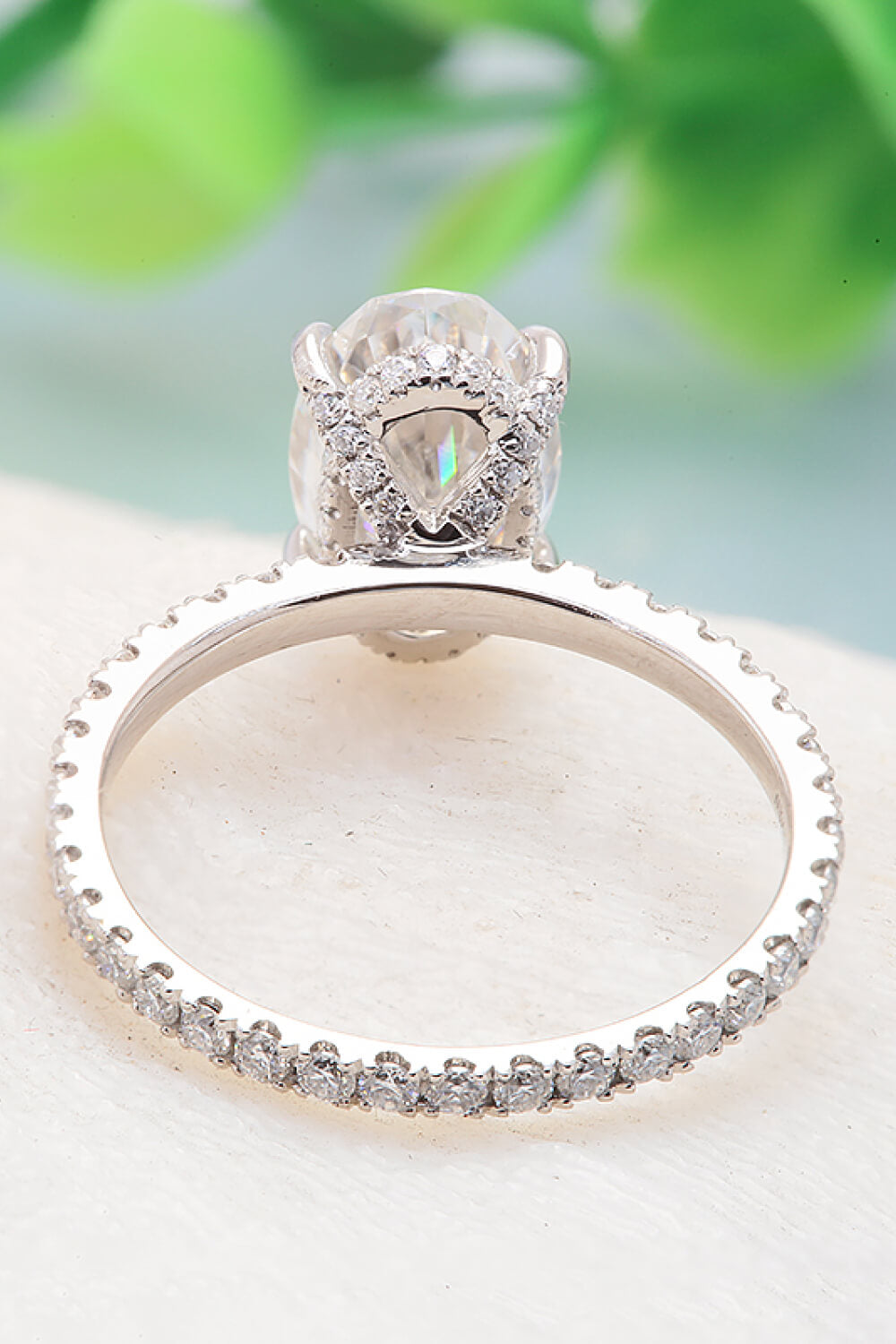 14K White Gold 2.5 Carat Moissanite 4-Prong Ring-Teresa&#39;s Fashionista LLC