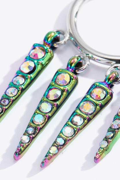 Multicolored Rhinestone Geometric Earrings-Teresa&#39;s Fashionista LLC