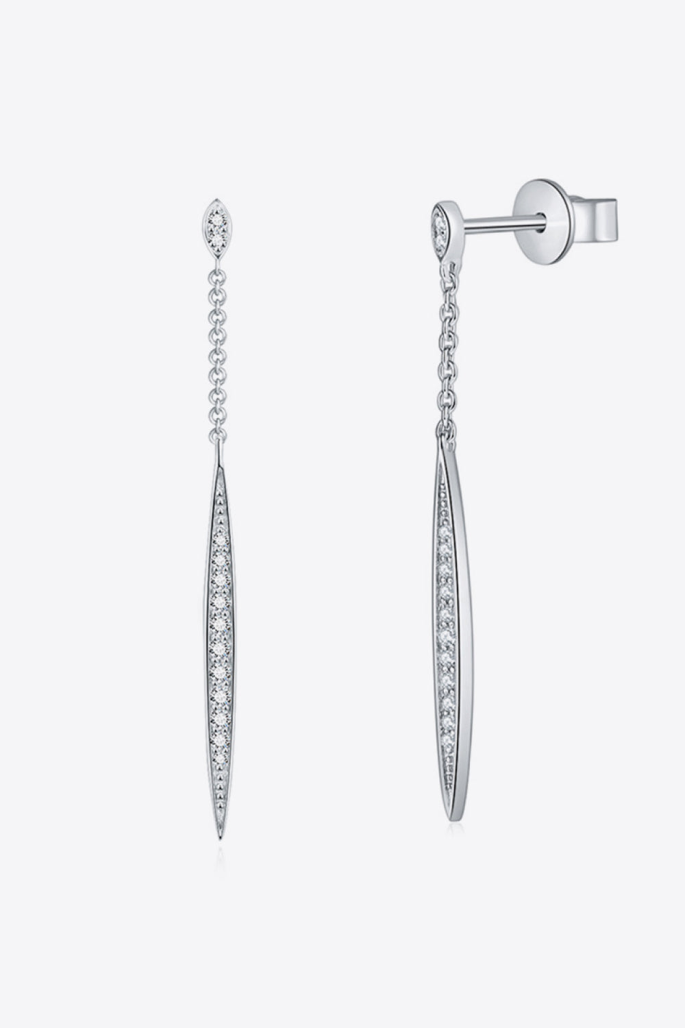 Elegant Moissanite 925 Sterling Silver Drop Earrings-Teresa&#39;s Fashionista LLC