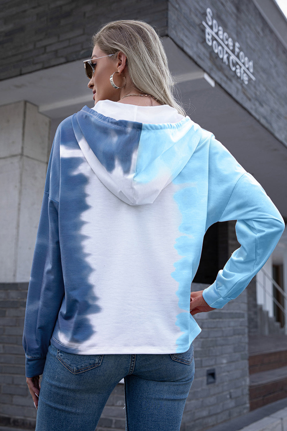 Tie-Dye Drawstring Hoodie-Teresa&#39;s Fashionista LLC