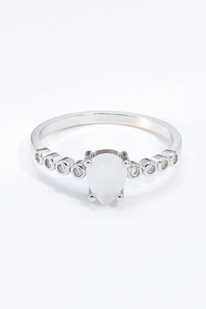 Teardrop Natural Moonstone Ring-Teresa&#39;s Fashionista LLC