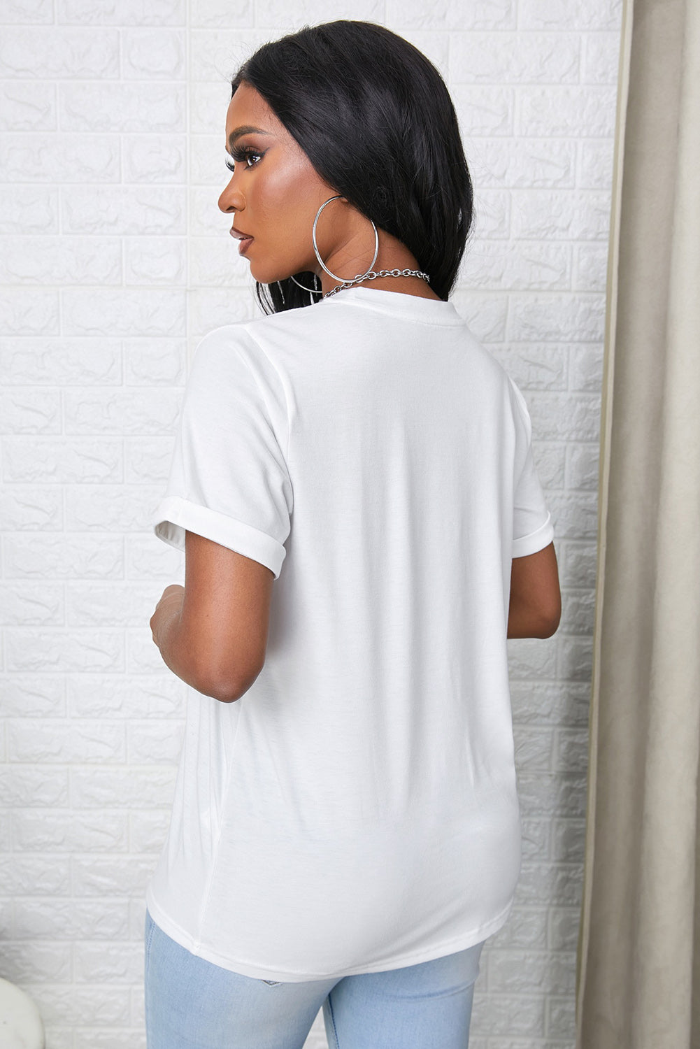 Eagle Graphic Round Neck Tee-Teresa&#39;s Fashionista LLC