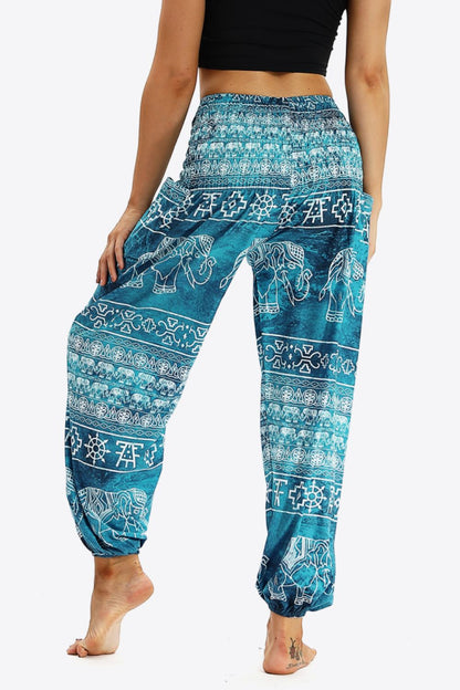 Elephant Print Pocket Joggers-Teresa&#39;s Fashionista LLC