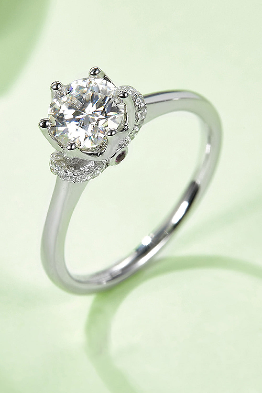 1 Carat Moissanite 925 Sterling Silver Ring-Teresa&#39;s Fashionista LLC