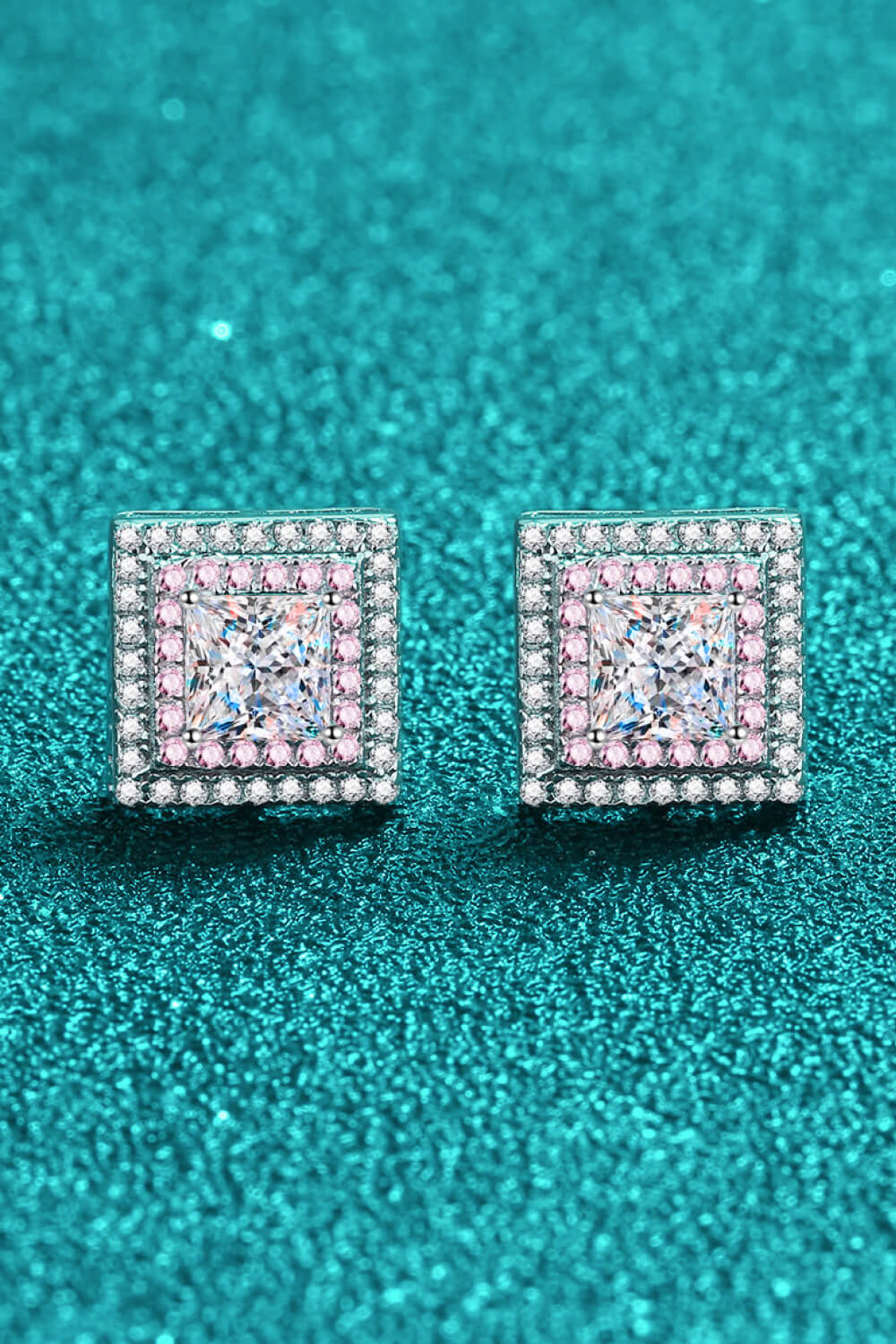 Moissanite Square Stud Earrings-Teresa&#39;s Fashionista LLC