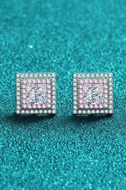 Moissanite Square Stud Earrings-Teresa&#39;s Fashionista LLC