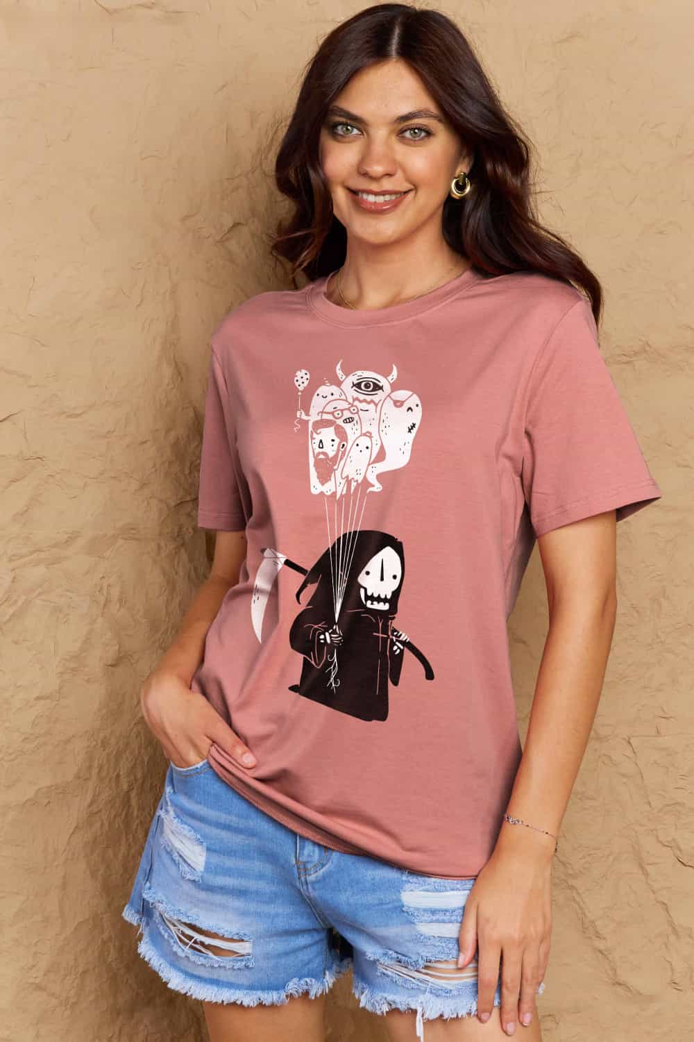 Simply Love Full Size Death Graphic T-Shirt-Teresa&#39;s Fashionista LLC