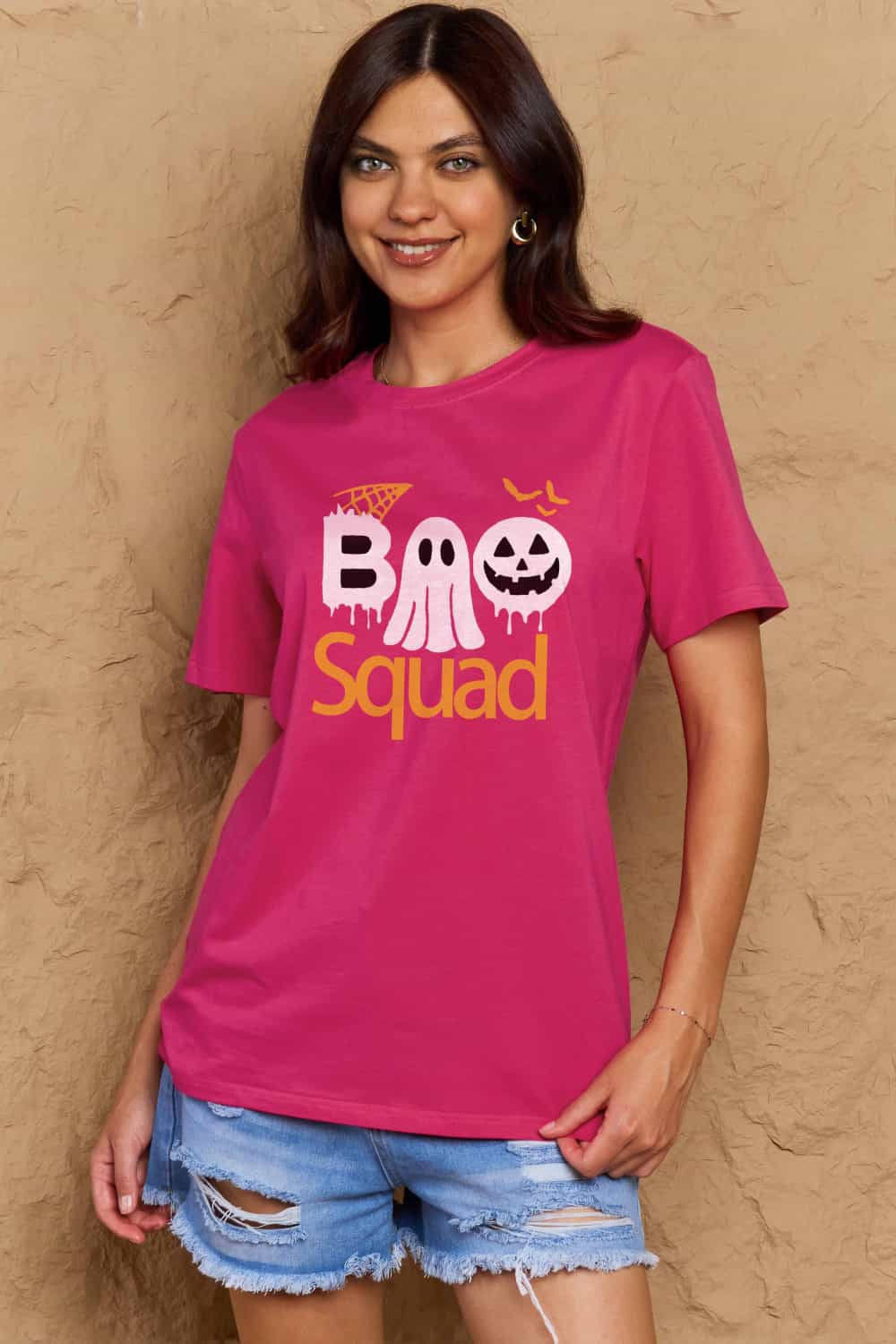 Simply Love Full Size BOO SQUAD Graphic Cotton T-Shirt-Teresa&#39;s Fashionista LLC