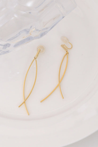 18K Gold Plated Clip-On Earrings-Teresa&#39;s Fashionista LLC