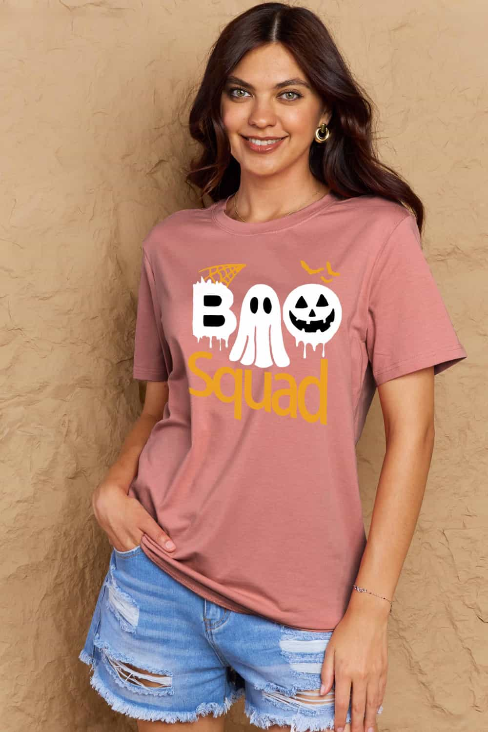 Simply Love Full Size BOO SQUAD Graphic Cotton T-Shirt-Teresa&#39;s Fashionista LLC