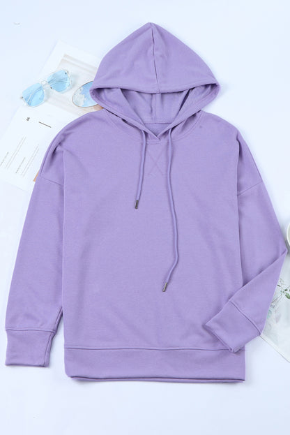 Drop Shoulder Hoodie with Slit-Teresa&#39;s Fashionista LLC