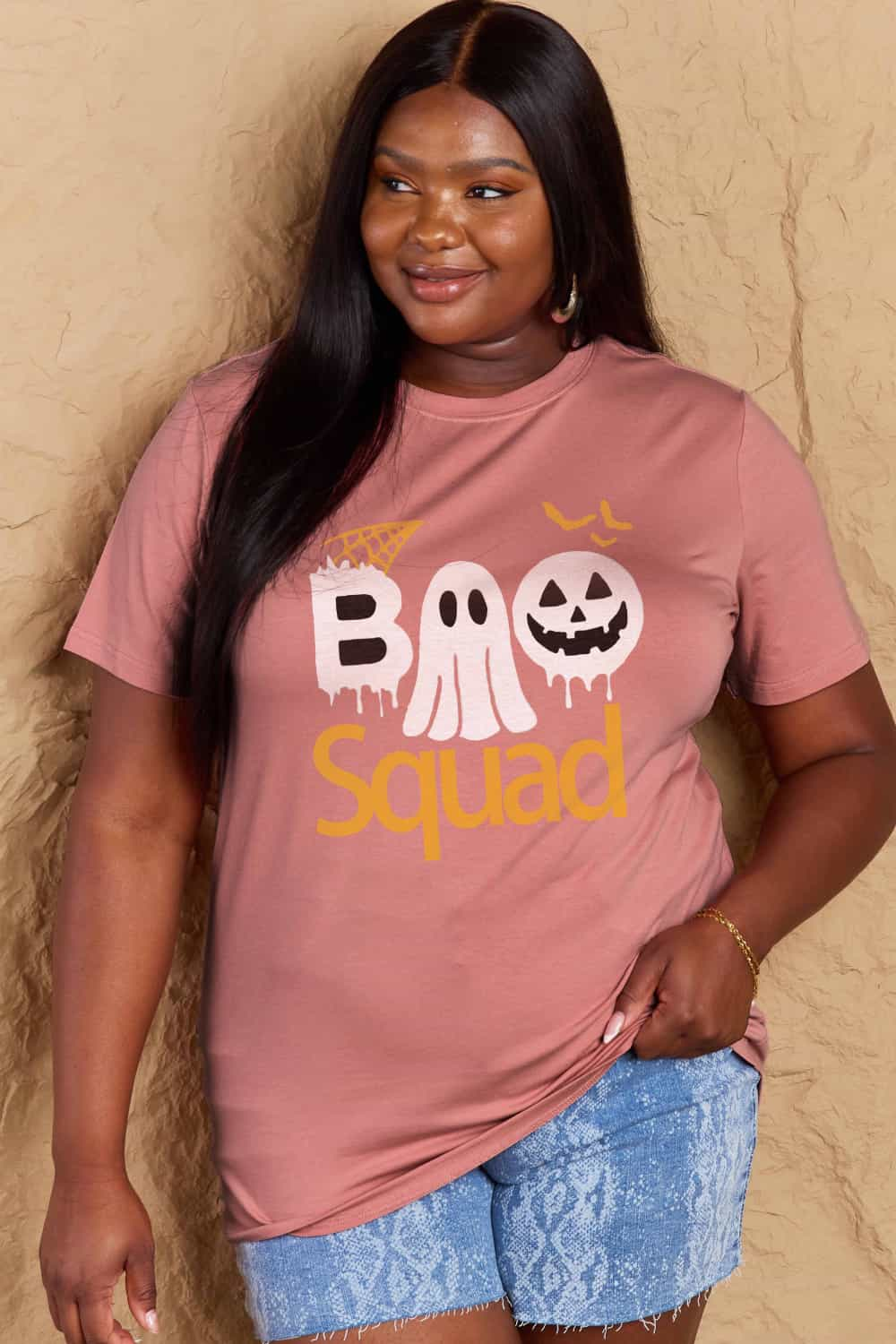 Simply Love Full Size BOO SQUAD Graphic Cotton T-Shirt-Teresa&#39;s Fashionista LLC