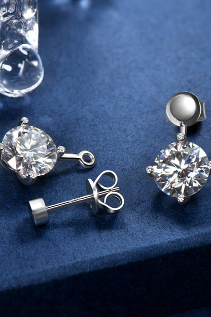 4 Carat Moissanite Drop Earrings-Teresa&#39;s Fashionista LLC