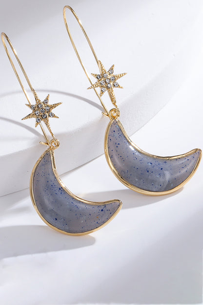 Resin Moon Drop Earrings-Teresa&#39;s Fashionista LLC