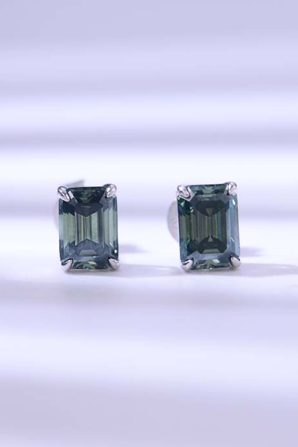 2 Carat Moissanite Stud Earrings in Green-Teresa&#39;s Fashionista LLC