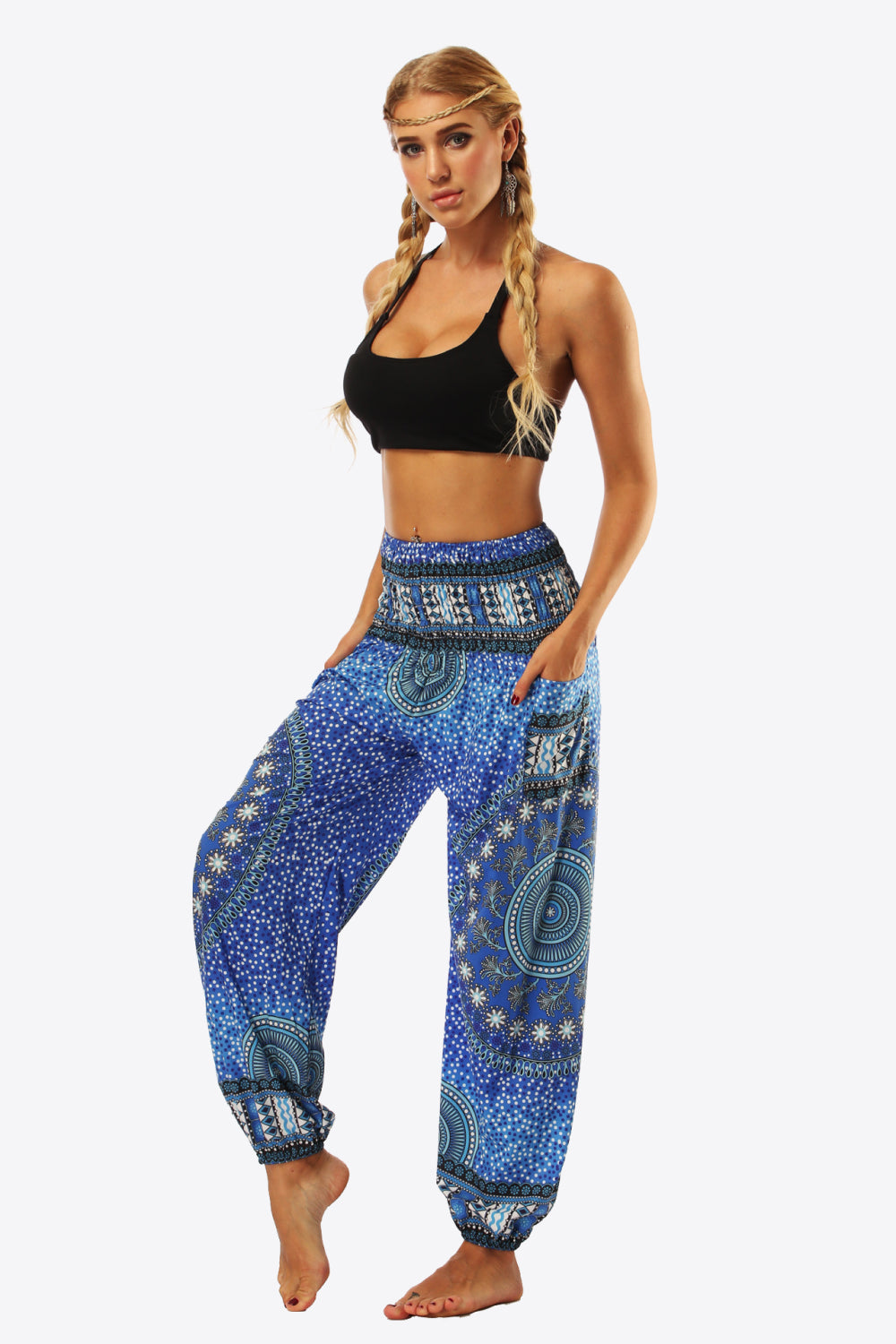 Printed High-Waist Pants-Teresa&#39;s Fashionista LLC