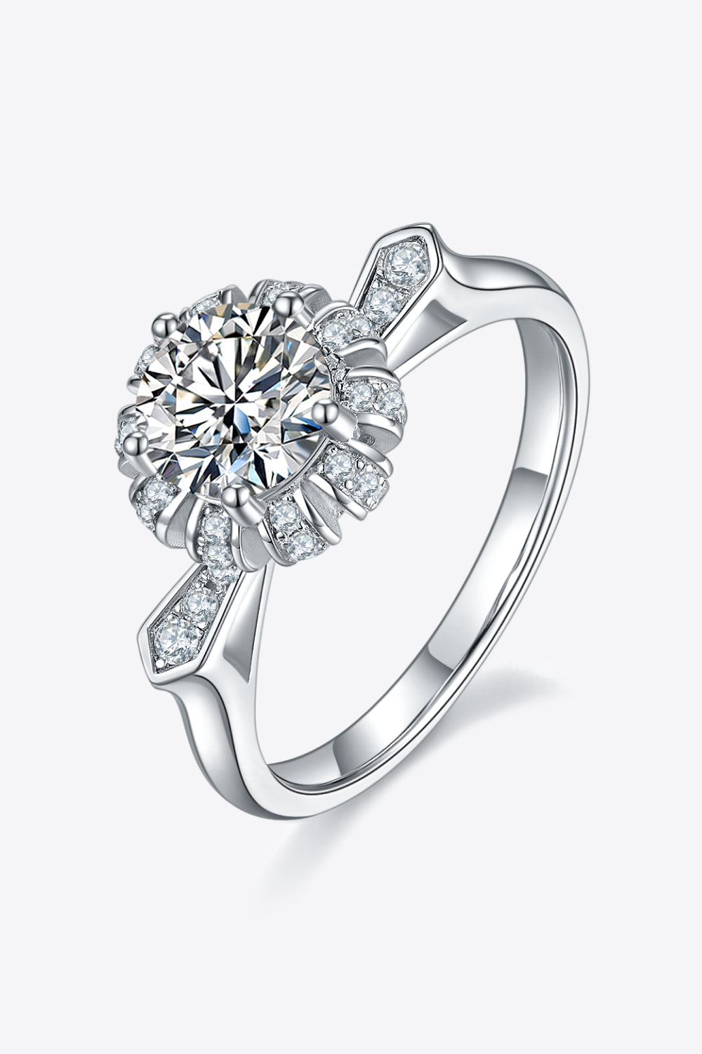 1 Carat Moissanite 925 Sterling Silver Ring-Teresa&#39;s Fashionista LLC