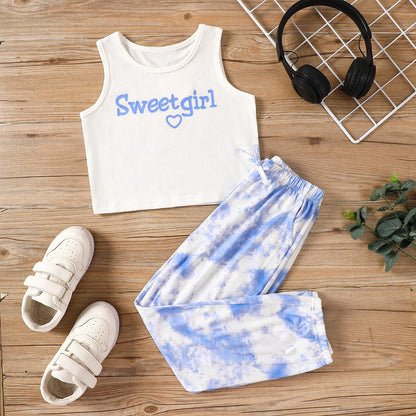 SWEET GIRL Tank and Tie-Dye Joggers Set-Teresa&#39;s Fashionista LLC