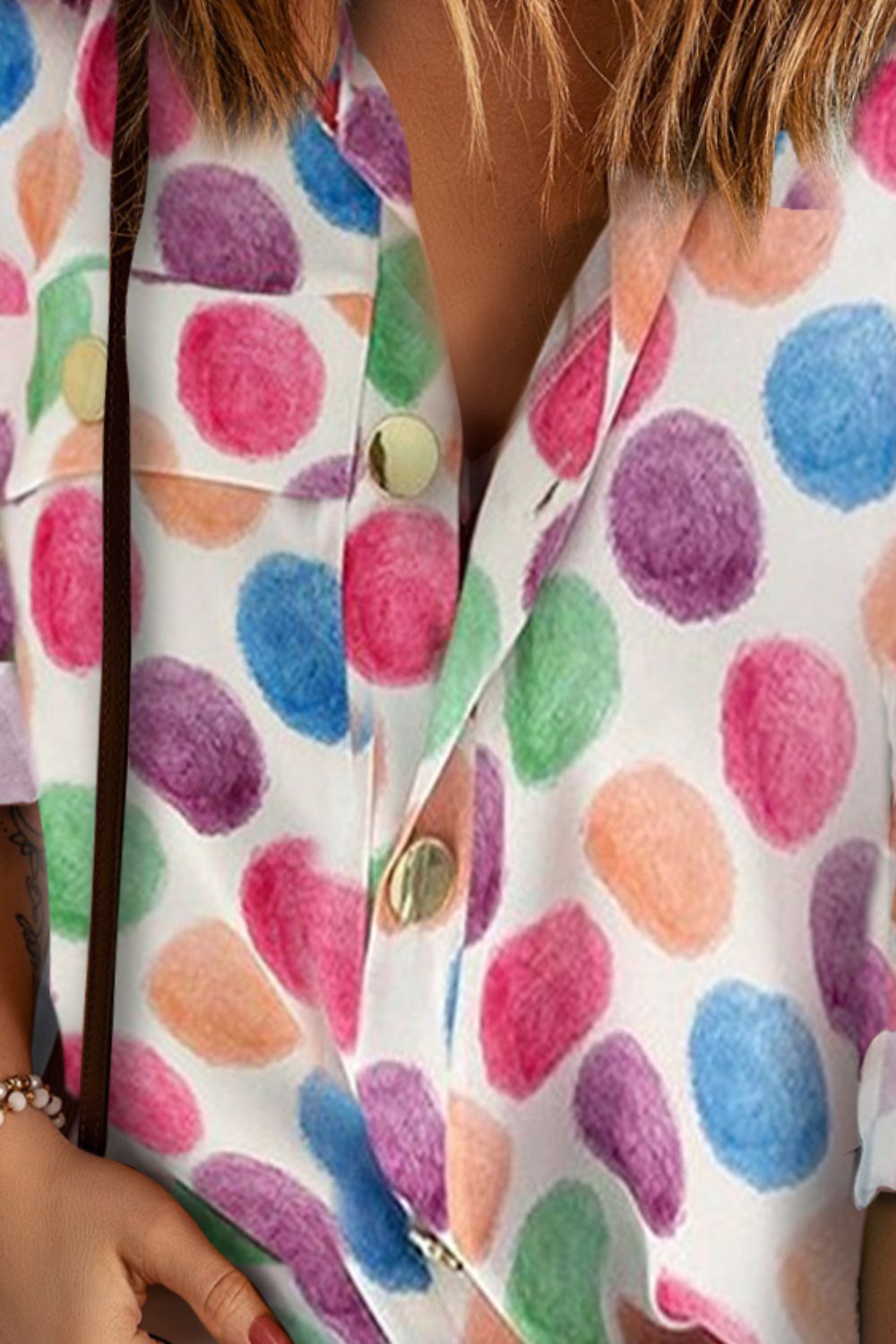 Printed Button Front Long Sleeve Shirt-Teresa&#39;s Fashionista LLC