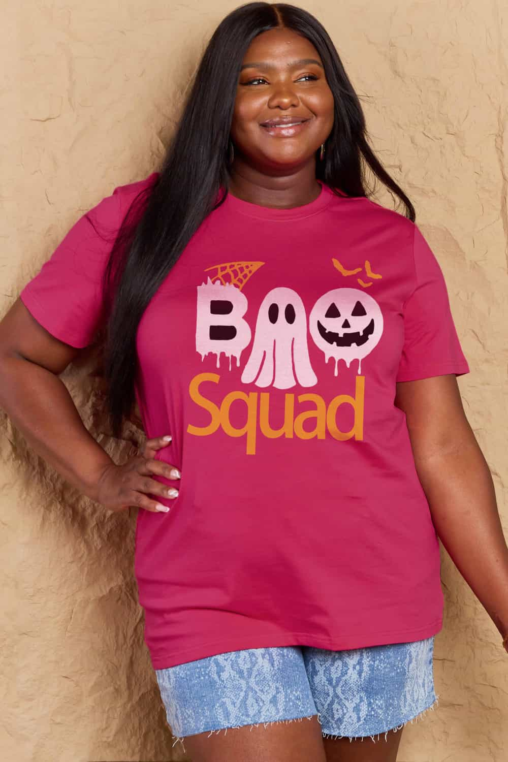 Simply Love Full Size BOO SQUAD Graphic Cotton T-Shirt-Teresa&#39;s Fashionista LLC