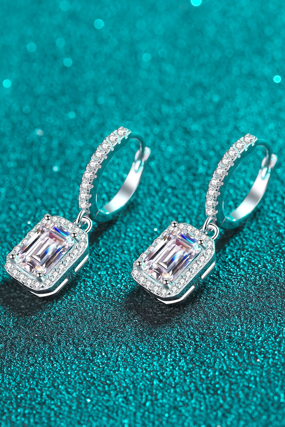 Moissanite 925 Sterling Silver Drop Earrings-Teresa&#39;s Fashionista LLC