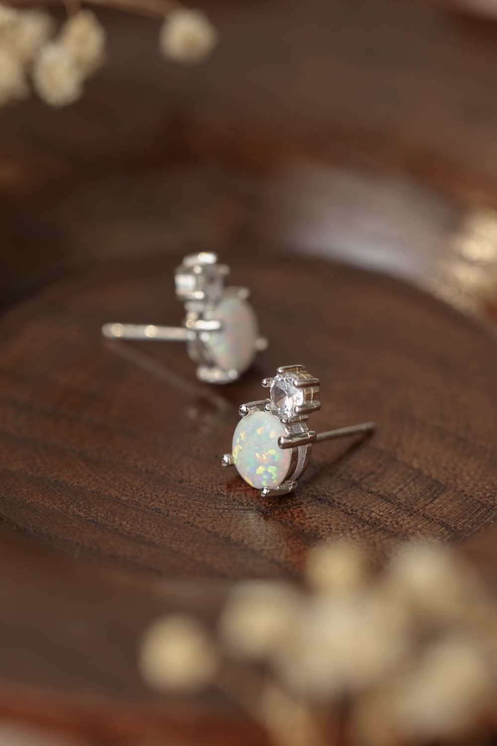 4-Prong Opal Stud Earrings-Teresa&#39;s Fashionista LLC