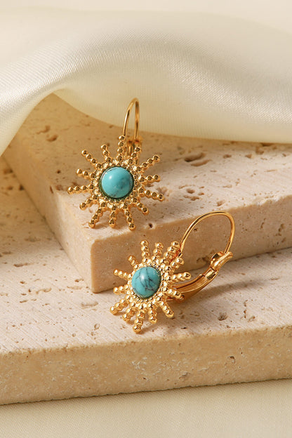 18K Gold Plated Sun-Shaped Earrings-Teresa&#39;s Fashionista LLC