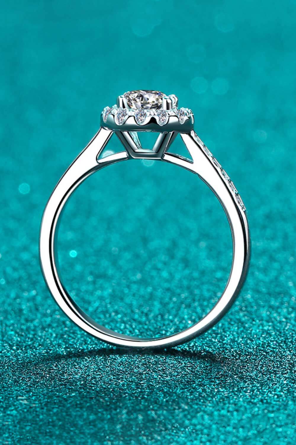 Moissanite 925 Sterling Silver Adjustable Ring-Teresa&#39;s Fashionista LLC