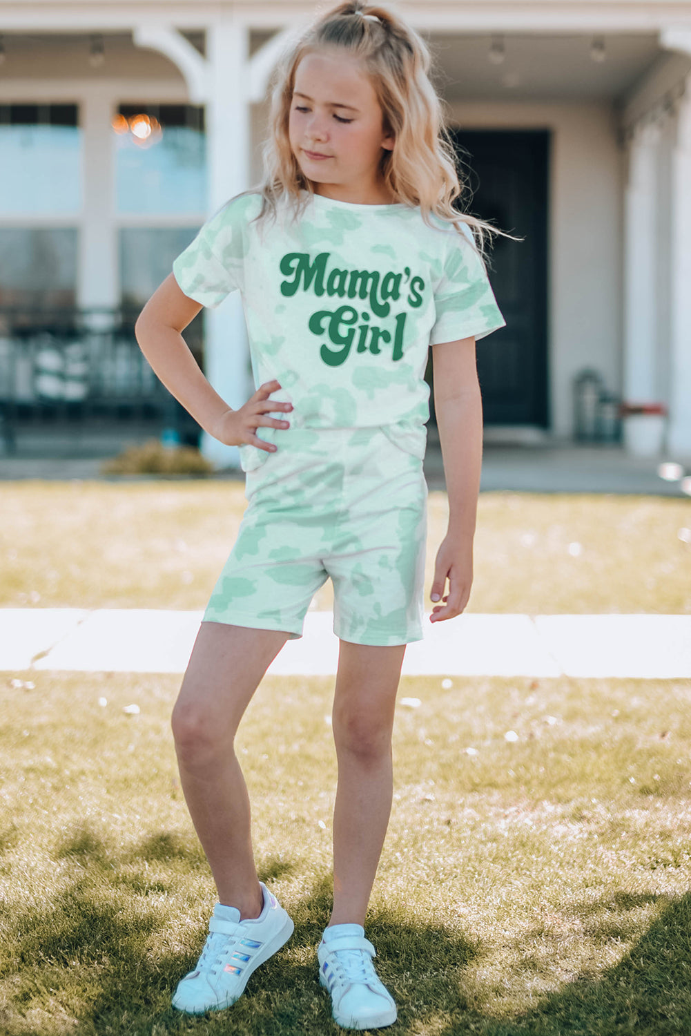 Girls Printed Letter Graphic Lounge Set-Teresa&#39;s Fashionista LLC