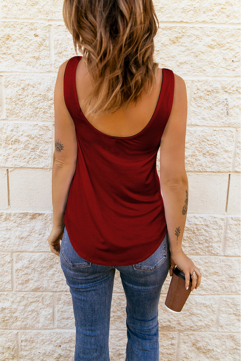 Strappy Gathered Detail Tank-Teresa&#39;s Fashionista LLC