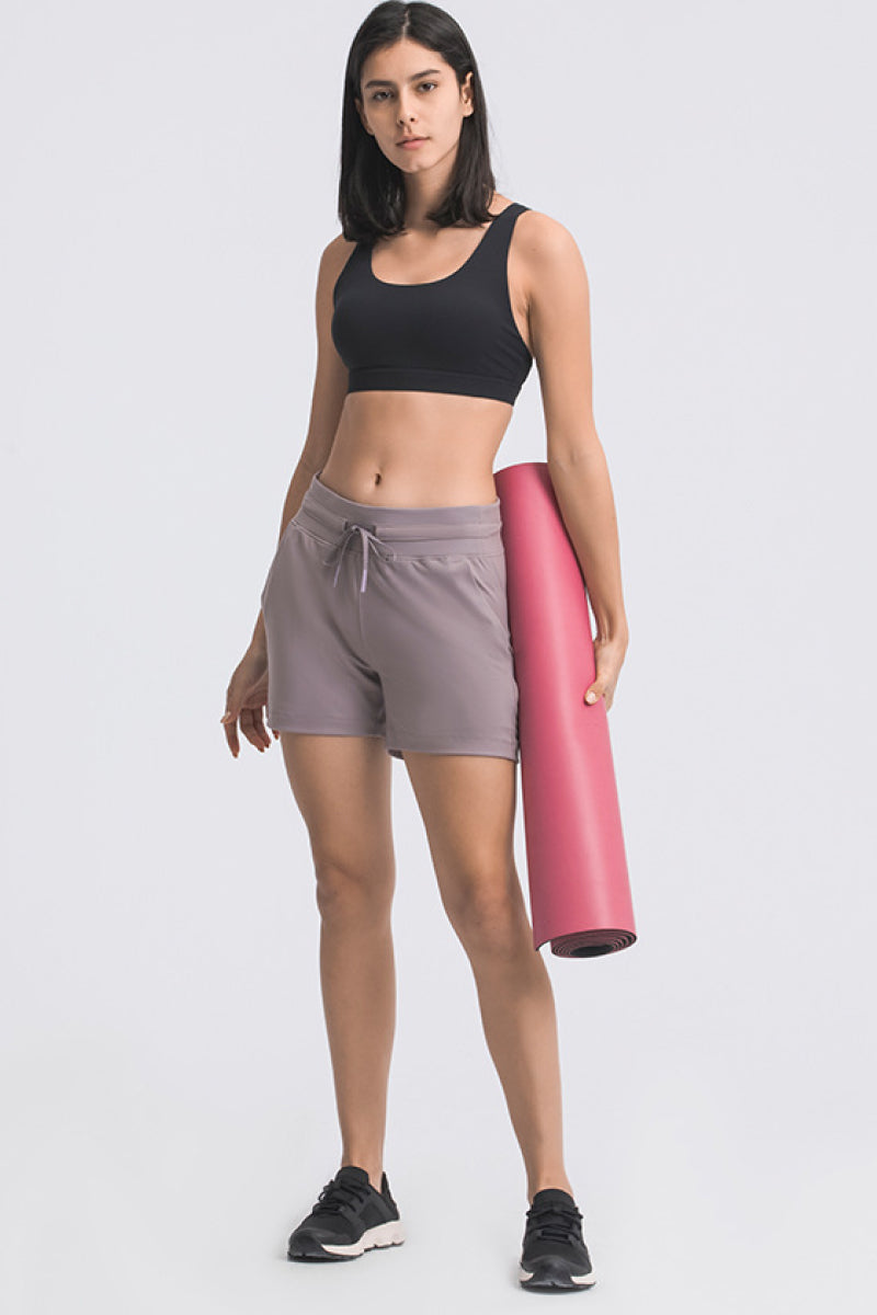 Waist Tie Active Shorts-Teresa&#39;s Fashionista LLC