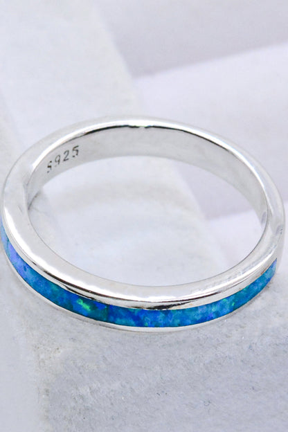 925 Sterling Silver Opal Ring in Sky Blue-Teresa&#39;s Fashionista LLC