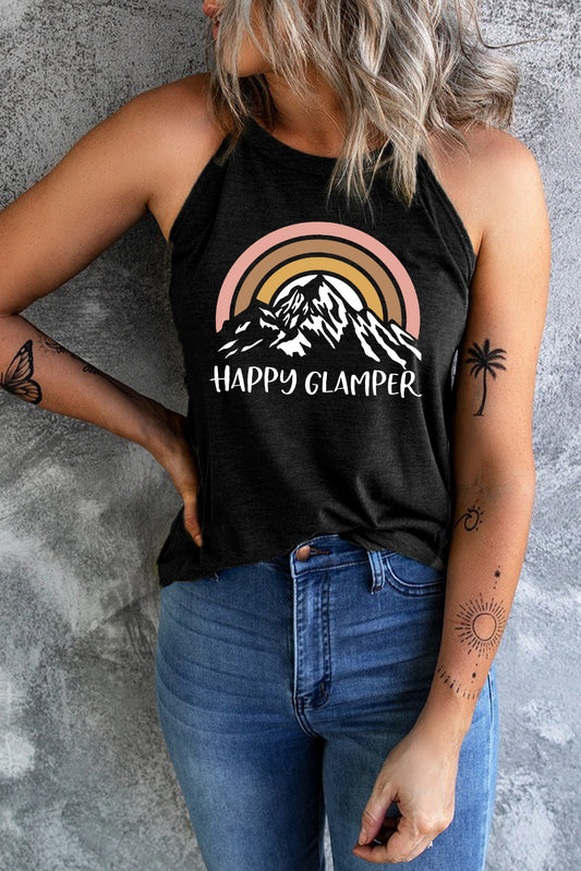 Happy Glamper Graphic Tank-Teresa&#39;s Fashionista LLC