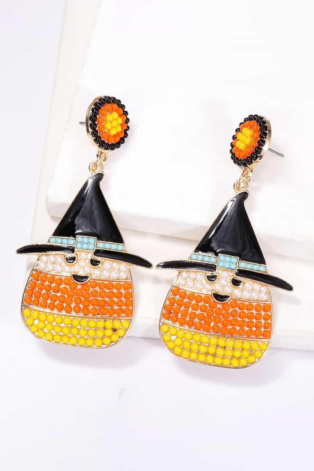 Witch's Hat Shape Synthetic Pearl Dangle Earrings-Teresa&#39;s Fashionista LLC