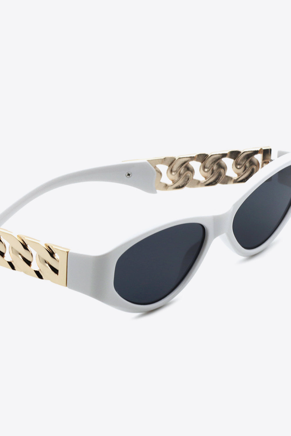 Chain Detail Temple Cat Eye Sunglasses-Teresa&#39;s Fashionista LLC