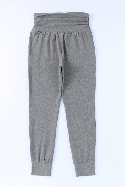 High-Rise Wide Waistband Joggers-Teresa&#39;s Fashionista LLC