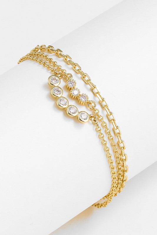 Zircon Layered Bracelet-Teresa&#39;s Fashionista LLC