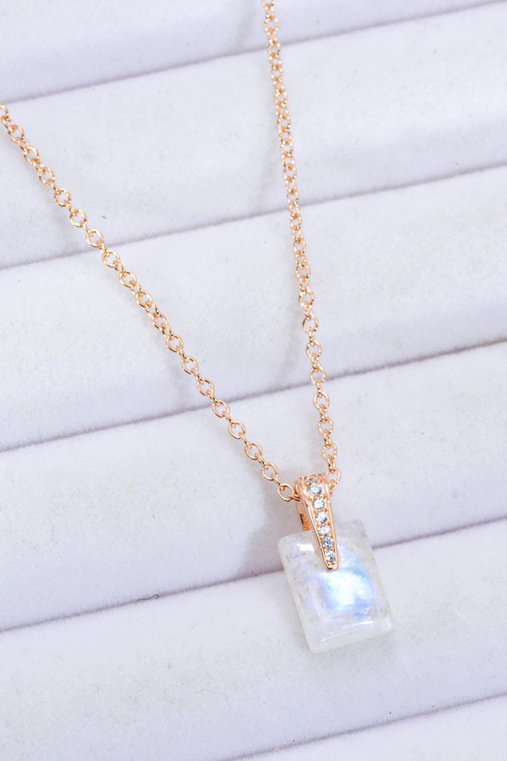 925 Sterling Silver Natural Moonstone Pendant Necklace-Teresa&#39;s Fashionista LLC