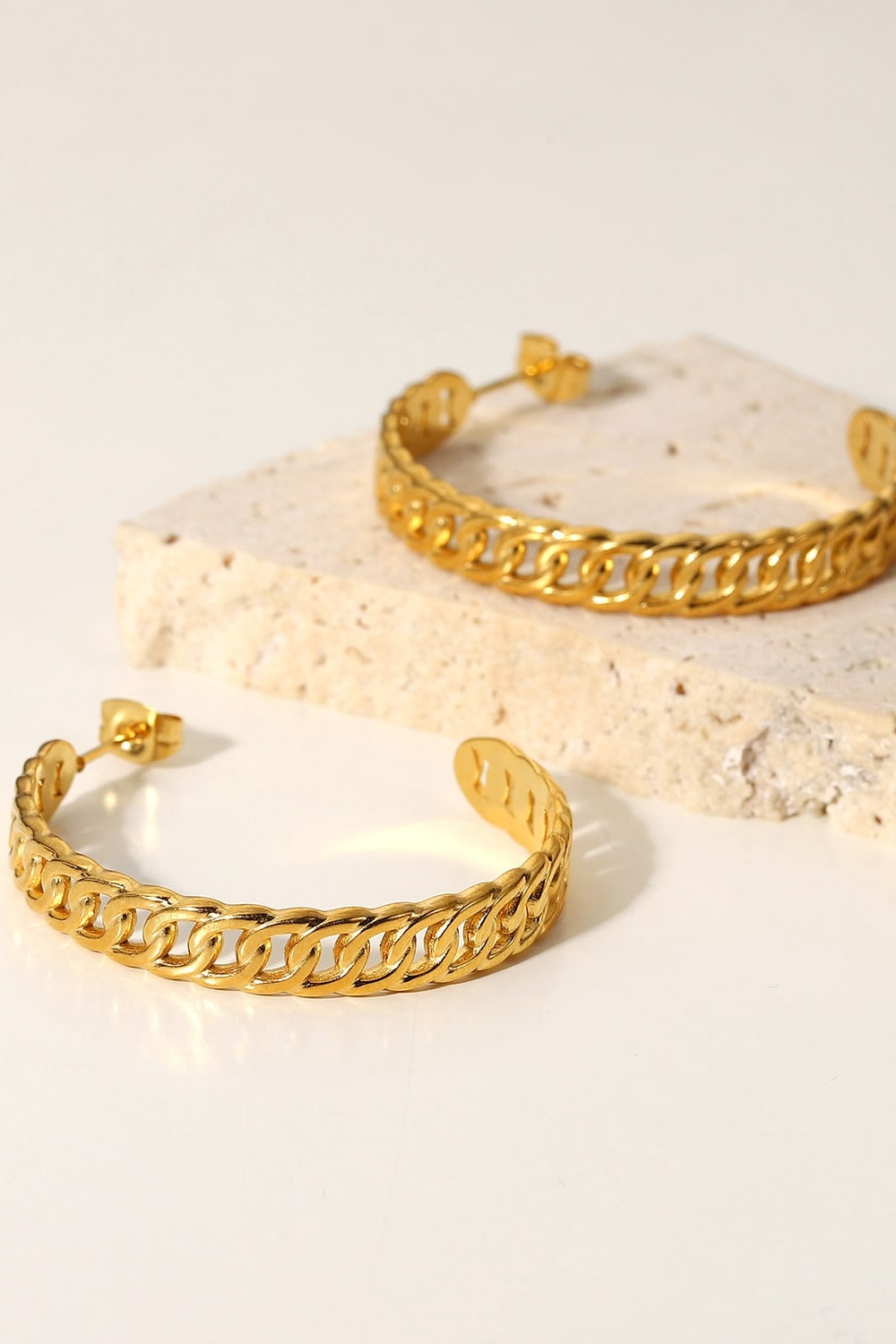 Crushing On You Chain C-Hoop Earrings-Teresa&#39;s Fashionista LLC