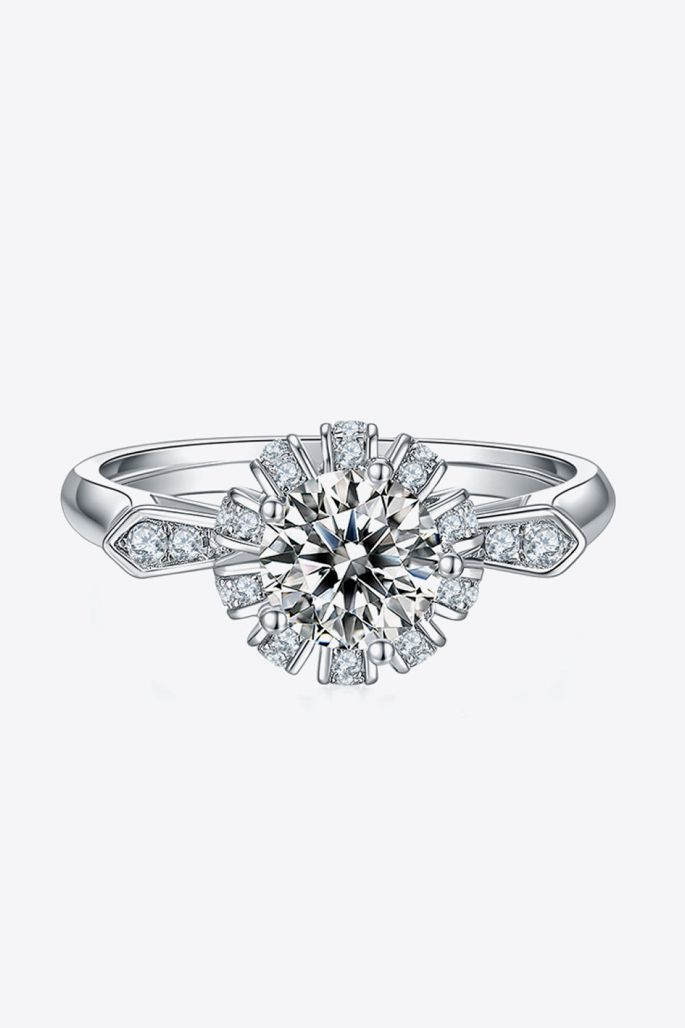 1 Carat Moissanite 925 Sterling Silver Ring-Teresa&#39;s Fashionista LLC