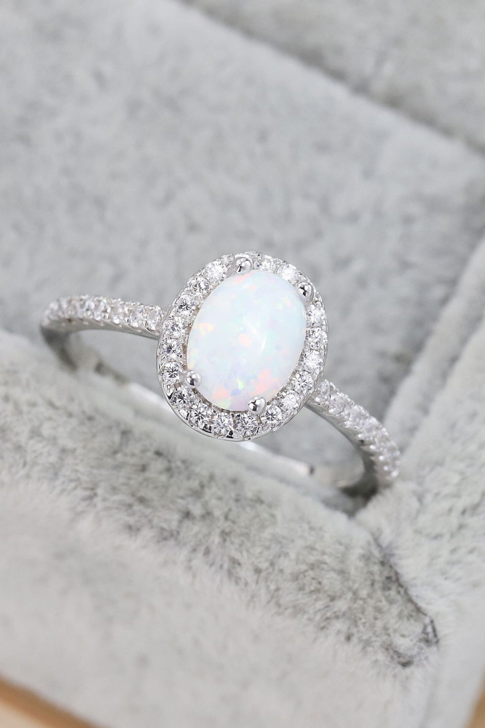 Opal 925 Sterling Silver Halo Ring-Teresa&#39;s Fashionista LLC