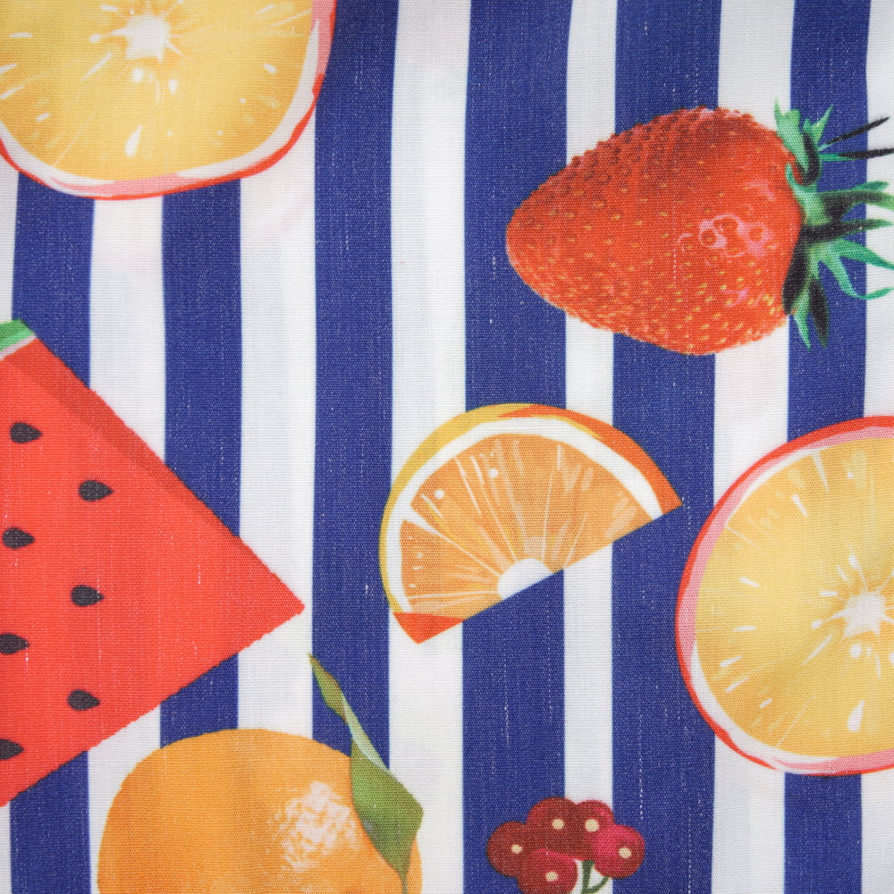 Fruit Striped Collared Sleeveless Shirt-Teresa&#39;s Fashionista LLC